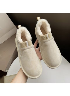 Buy Warm Fur-Lined Snow Ankle BootsBeige Beige in UAE