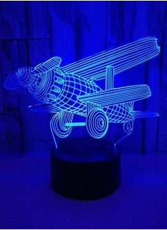 اشتري Airplane colorful 3D touch Multicolor Night Light desktop decoration ornaments small table lamp LED visual atmosphere light for children's holiday and birthday gifts في الامارات