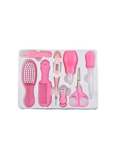 Buy Goolsky 10 Pcs Baby Grooming Healthcare Kit Newborn Care Accessories Set Nail Clipper Scissors Hair Comb Brush Nose Cleaner Safety for Toddler Infant Nursing (PINK) in UAE