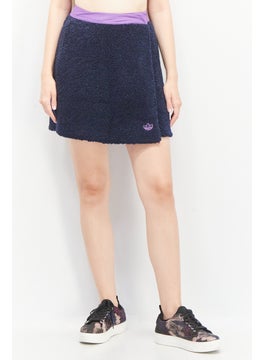 Buy Women Sportswear Fit Textured Wrap Mini Skirt, Navy/Purple in UAE