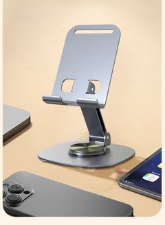 اشتري 360" Mobile Metal Desktop Foldable Stand – 360 Degree Base Rotation – Solid Aluminum Holder For Mobile & Tablet UP To 8 inch | Dusty Color في مصر