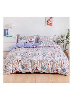 Buy 4-Piece Single Size Duvet Cover Set Microfibre Cararra 1 Duvet Cover 160x210 cm; 1 Fitted Sheet 120x200x25 cm; 2 Pillow Cover 48x74cm Multicolor in UAE