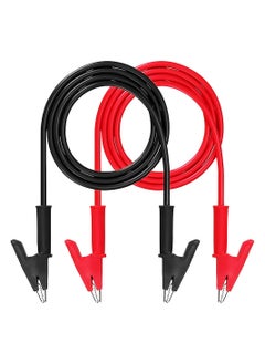 اشتري 2 Piece Alligator Clips Electrical Test Lead Set, 15A Jumper Heavy Duty with Protected Copper Clips, High Quality Silicone Cable for Electrical Testing 39 Inch في السعودية