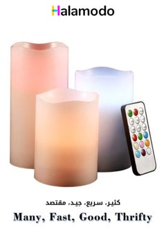 Buy 3-Pack Flameless Candles with Remote Control 6x5x4 Inches in Saudi Arabia