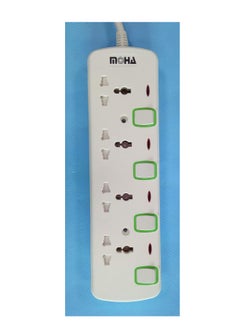 Buy "3-Way Socket Power Extension with Individual Switches – White, 2 Meter" in UAE