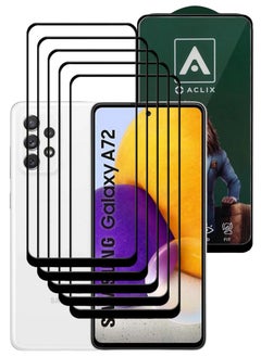 Buy 5 Pieces Antistatic ESD Dustproof Premium Quality High Definition Tempered Glass Screen Protector Designed For Samsung Galaxy A72 in UAE