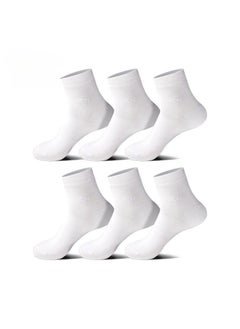 اشتري 6 Pairs Of Boxed Men's Casual Breathable Business Style Mid Length Socks في الامارات