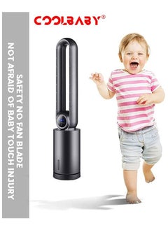 Buy Bladeless Fan Household Air Conditioning Fan Floor Water Cooled Fan Tower Fan - Black in UAE