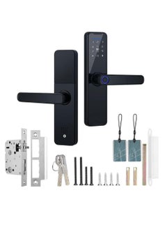 Buy Smart Lock Fingerprint Lock Door Lock Keypad Door Lock with Handle Fingerprint Electronic Deadbolt Door Lock Smart Door Lock Compatible with Tuya APP in Saudi Arabia