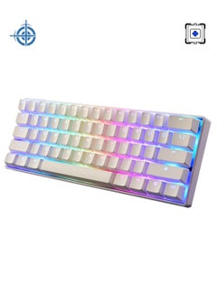 اشتري 62 Keys Mechanical Gaming Keyboard Anti-Ghosting 60% Mech Keeb with RGB Backlight - White Blue Switch في الامارات
