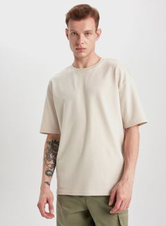Buy Oversize Fit Crew Neck Short Sleeve Basic T-Shirt in UAE
