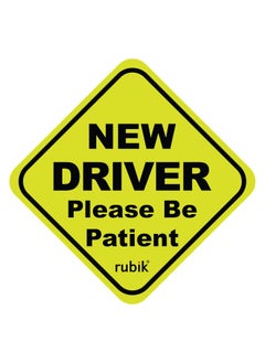 اشتري Magnetic New Driver Car Sign Sticker, New Driver Please Be Patient, Highly Reflective Removable and Reusable for Beginner Car SUV Van Drivers (15x15cm) في الامارات