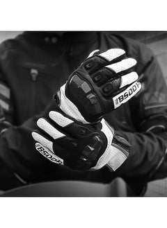 Buy Motorcycle Gloves, Touchscreen Motocross Dirt Bike Riding Gloves, Full Finger with Carbon Fiber, Protect Hard Knuckles in UAE