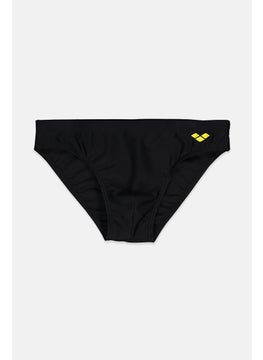 Buy Men Brand Logo Drawstring Swimwear Brief, Black and Yellow in Saudi Arabia