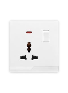 اشتري Universal Wall Socket with Switch & Indicator Light - 3x3" White Ivory Finish في الامارات