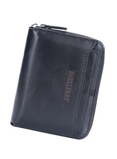 Buy Zipped Synthetic Leather Compact Wallet With Credit Card Holder Short Soft Business Wallet Leisure Fashion Wallet Black in Saudi Arabia