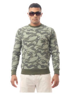 Buy Olive Green Patterned Slip On Sweat Shirt in Egypt