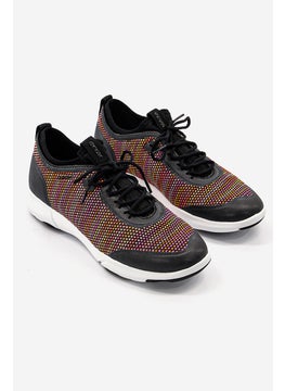 اشتري Women Nebula Knitted Lace Up Sport Shoes, Black and Orange في السعودية