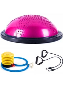 Buy 23" Yoga Balance Trainer Ball for Home Gym Workouts with Resistance Bands & Pump, Pink in Egypt