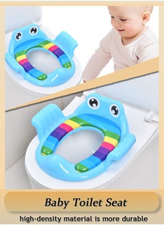 Buy Baby Toilet Training Seat, High-Density Material Waterproof And Stain-Resistant Toilet Training Seat, With Removable Cushion And Sturdy Handle（Blue） in Saudi Arabia