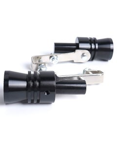 Buy Universal Aluminum Turbo Sound Whistle Exhaust Muffler Pipe BOV Blow-off Valve Simulator 2PCS, XL Black in Saudi Arabia