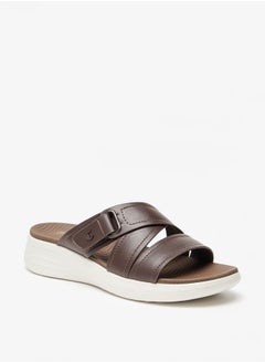 Buy Women's Logo Detail Slip-On Cross Strap Sandals in UAE