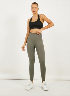 Buy Textured Waistband Detail Leggings in Saudi Arabia