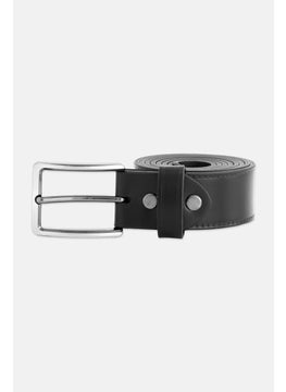 Buy Men Leather Buckle Belt, Black in Saudi Arabia