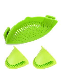 Buy Silicone Food Strainer Fit Most Pots Green in Saudi Arabia