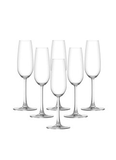 Buy Ocean madison flute glass 210ml, clear ,015f07, 6 pc set in Saudi Arabia