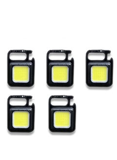 Buy 5 Pieces Mini LED Flashlight Keychain Light Multifunctional Portable COB Camping Flashlights USB Charging Work Lights Fishing Lantern in UAE