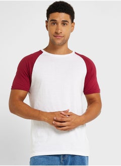 Buy Mens Crew Neck T-shirt With Contrast in Saudi Arabia