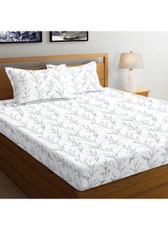 اشتري Amara Queen-Sized Flat Sheet Set, Blue - 228X255 cm في الامارات