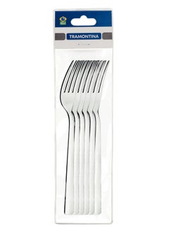 Buy Oslo 6 Pieces Stainless Steel Table Fork Set with High Gloss Finish in UAE