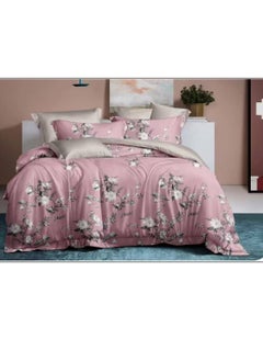 اشتري King Size Stylish Comforter Set, 100% Cotton Multicolor, Fitted Bedsheet 6Pcs set, 220x240cm في الامارات