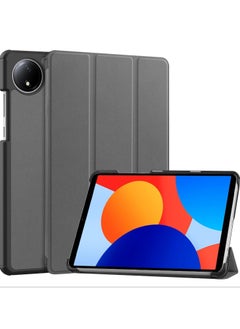 اشتري Flip Case Compatible with Xiaomi Redmi Pad SE 4G 8.7, PU Leather Cover With Stand Function, 360° Protective - Gray في الامارات