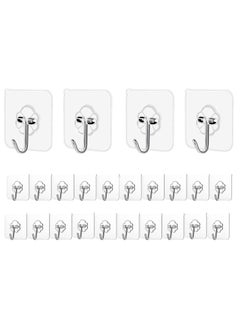 Buy ECVV 30 Pack Adhesive Heavy Duty Wall Hooks, Transparent Strong Suction Hooks For Home Kitchen and Bathroom, Heavy Duty Nail Free Sticky Hangers with Hooks Utility Towel Bath Ceiling Hooks in Saudi Arabia