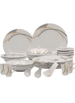 Buy Melrich 32 piece Melamine Dinnerware set Dinner Soup salad plates bowls spoons serving plates Durable and Long lasting for kitchen Dishwasher safe in UAE