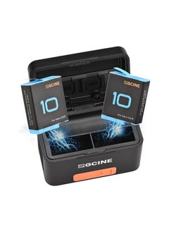 Buy ZGCINE PS-G10 mini Portable Sports Camera Battery Fast Charging Case 5200mAh Wireless Dual Battery Charger with Type-C Port 2pcs 1800mAh Batteries Replacement for GoPro Hero 11/10/9 in Saudi Arabia