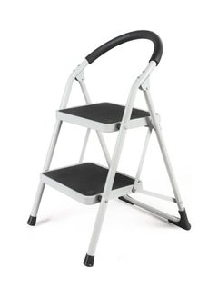 Buy 2 Steps Foldable Ladder White/Black 77.5x49x51cm , 38inch in UAE
