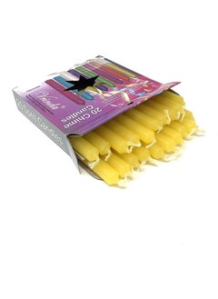 اشتري 4 Inch Mini Chime Ritual Spell Unscented Taper Candles  Set of 20 (Yellow) في الامارات