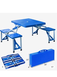 Buy Fold able Plastic Picnic Table With Chair 134.5x85x68 cm in Saudi Arabia