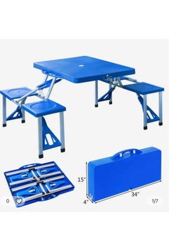 Buy Fold able Plastic Picnic Table With Chair 134.5x85x68 cm in Saudi Arabia