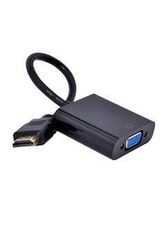 Buy HDMI Male to VGA Female Adapter Audio Video Converter Cable for PC Black in UAE