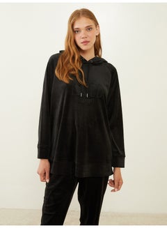 اشتري Hooded Printed Long Sleeve Velvet Women's Pajama Top في مصر