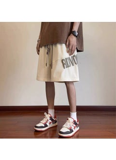 اشتري Summer Waffle Shorts Unisex Vintage Hip Hop Loose BasketballApricot Apricot في السعودية