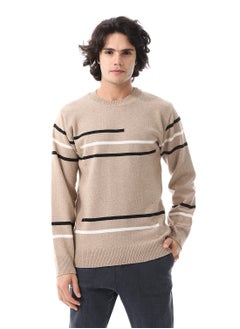 Buy Crew Neck Slip On Pullover_ Beige, Black & White in Egypt