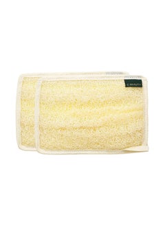 Buy G-Beauty GBY-013 Small Natural Rectangular Glove Double Face Massage Loofah For Bath Spa and Shower - Beige in UAE