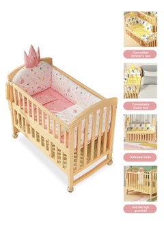 Buy Multifunctional Baby Beside Crib, Infant Toddlers Wood Bed With Double Decker, Baby Swing Cots With Changing Table, Suittable From 0-12Years in Saudi Arabia