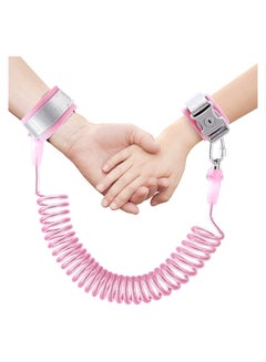 Buy Toddler Safety Harness Walking Leash,Anti Lost Wrist Link,Child Leash Secure Harness with Key Lock,Safety Wrist Leash for Kids Baby Boys and Girls 5 feet(Pink) in Saudi Arabia